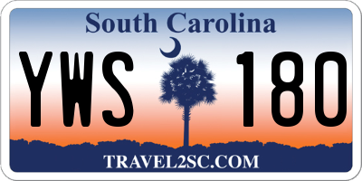 SC license plate YWS180