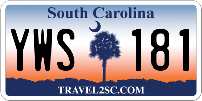 SC license plate YWS181