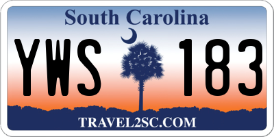 SC license plate YWS183
