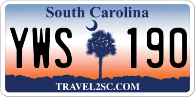 SC license plate YWS190