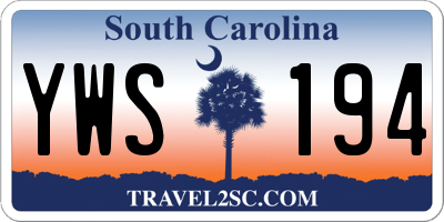 SC license plate YWS194