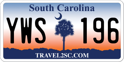 SC license plate YWS196