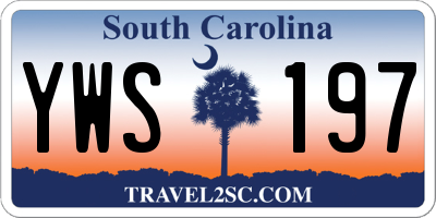 SC license plate YWS197