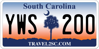 SC license plate YWS200