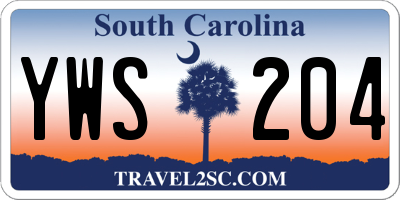 SC license plate YWS204