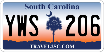 SC license plate YWS206