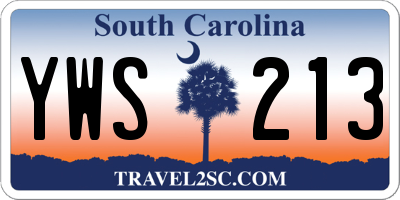 SC license plate YWS213