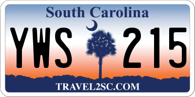 SC license plate YWS215