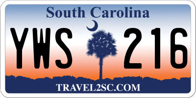 SC license plate YWS216