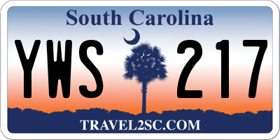 SC license plate YWS217