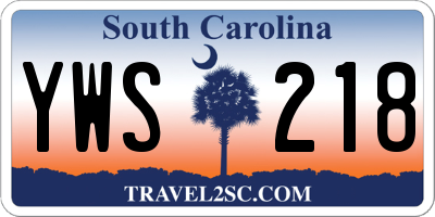SC license plate YWS218