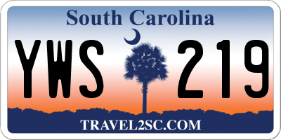 SC license plate YWS219