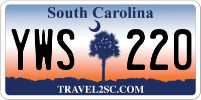 SC license plate YWS220