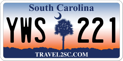 SC license plate YWS221