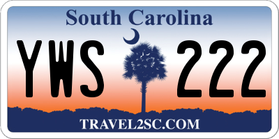 SC license plate YWS222