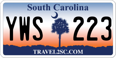 SC license plate YWS223