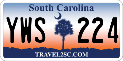 SC license plate YWS224