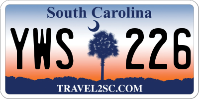 SC license plate YWS226