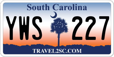 SC license plate YWS227