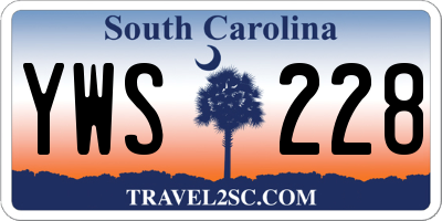 SC license plate YWS228