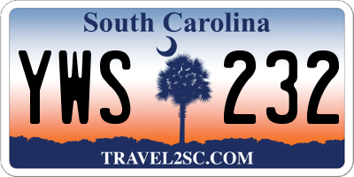 SC license plate YWS232