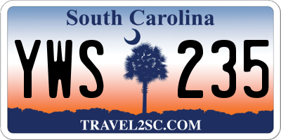 SC license plate YWS235