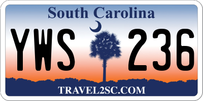 SC license plate YWS236