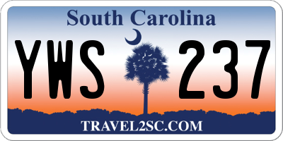 SC license plate YWS237