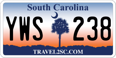 SC license plate YWS238