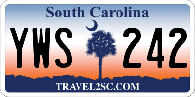 SC license plate YWS242