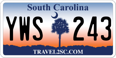 SC license plate YWS243