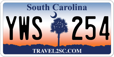 SC license plate YWS254