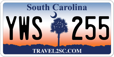 SC license plate YWS255