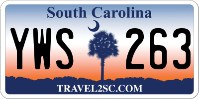 SC license plate YWS263