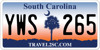 SC license plate YWS265