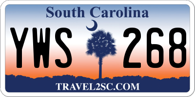 SC license plate YWS268