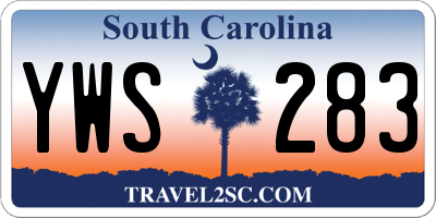 SC license plate YWS283