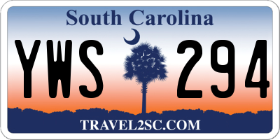 SC license plate YWS294