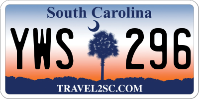 SC license plate YWS296