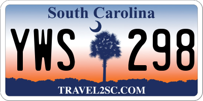 SC license plate YWS298