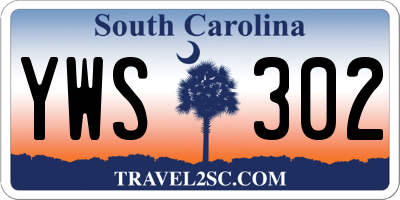 SC license plate YWS302