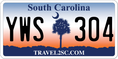 SC license plate YWS304