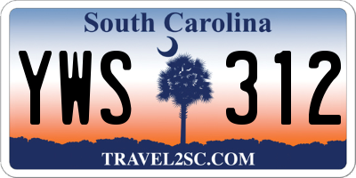SC license plate YWS312