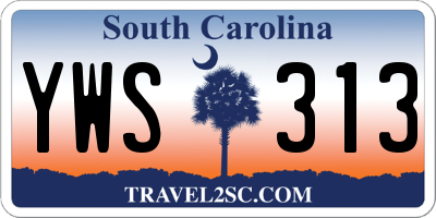 SC license plate YWS313