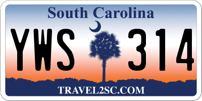 SC license plate YWS314