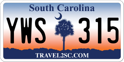SC license plate YWS315