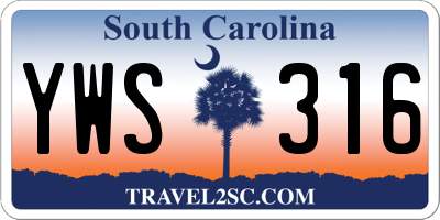 SC license plate YWS316