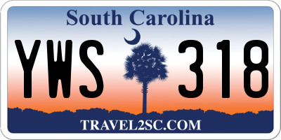 SC license plate YWS318