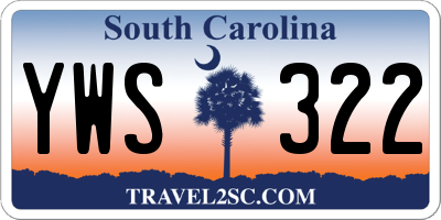 SC license plate YWS322