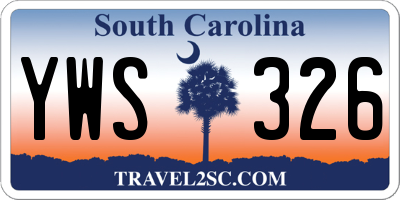 SC license plate YWS326
